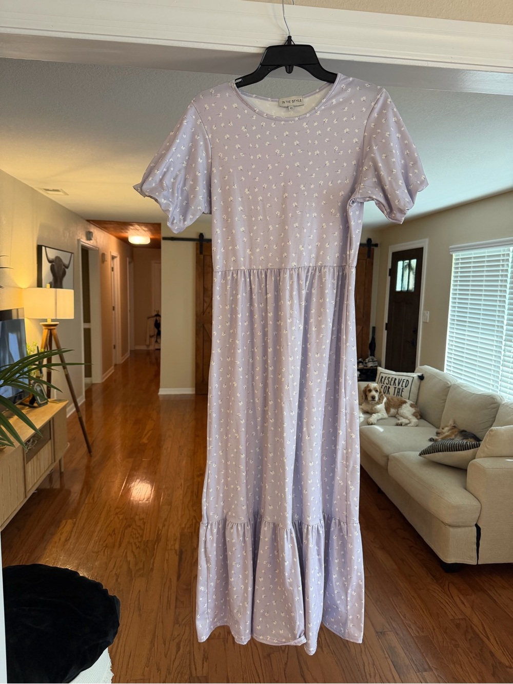 Light Lavender Maxi Dress with Puff Sleeves